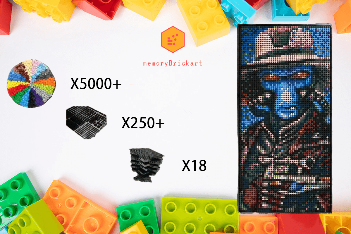 MemoryBrickart LEGO Mosaic - Cad Bane Portrait - 48x96 - MemoryBrickart