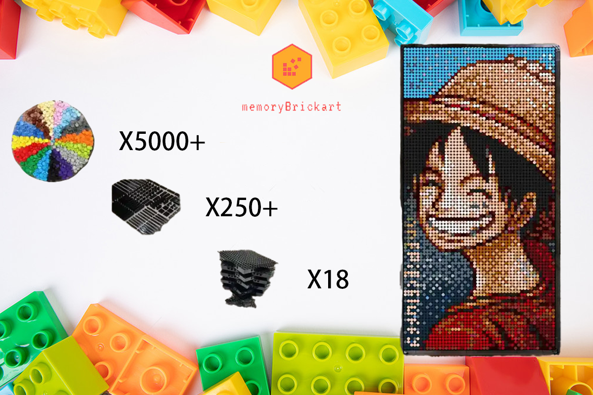 MemoryBrickart LEGO Mosaic - Luffy - 48x96 - MemoryBrickart