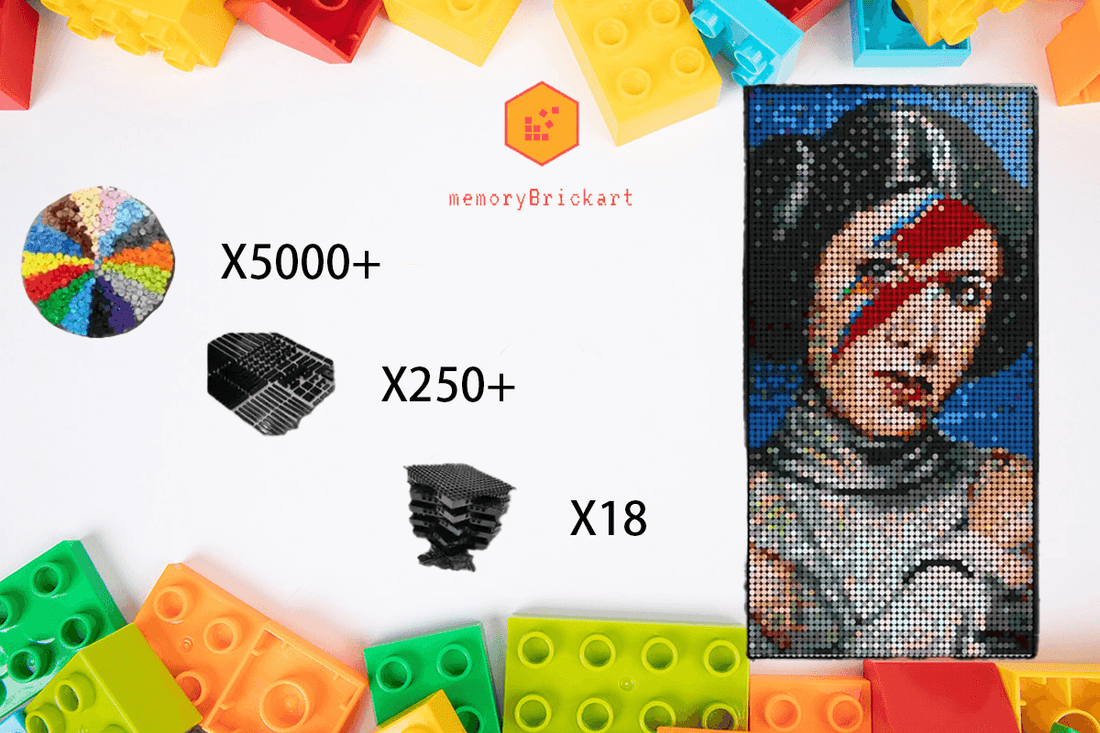 MemoryBrickart LEGO Mosaic - Carrie Fisher Pixel Art - 48x96 - MemoryBrickart