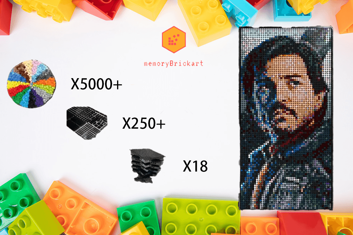 MemoryBrickart LEGO Mosaic - Cassian Andor Pixel Art - 48x96 - MemoryBrickart