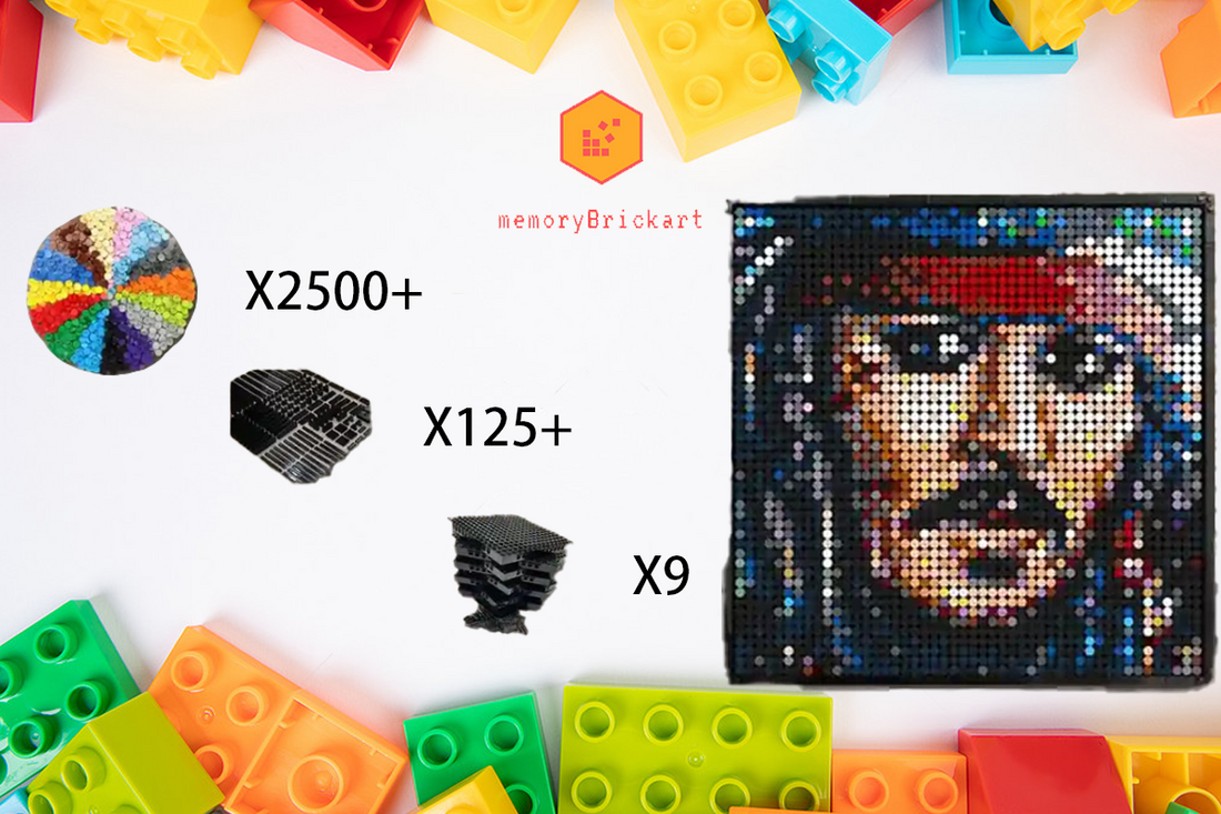 MemoryBrickart LEGO Mosaic - Jack Sparrow Portrait - 48x48 - MemoryBrickart