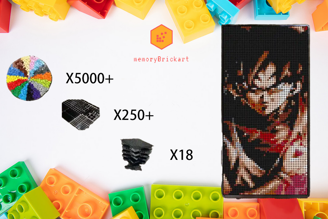 MemoryBrickart LEGO Mosaic - Goku Black 1 Pixel art - 48x96 - MemoryBrickart