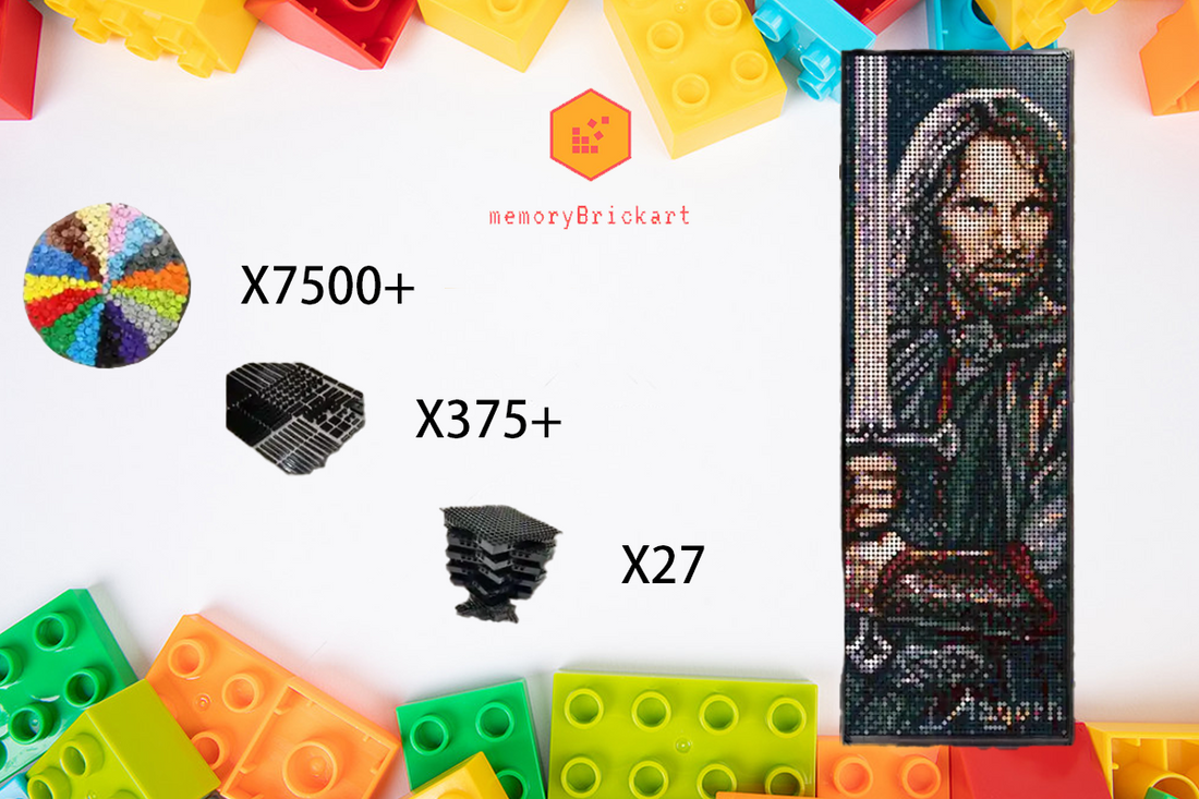 MemoryBrickart LEGO Mosaic - Gandalf Portrait - 48x144 - MemoryBrickart