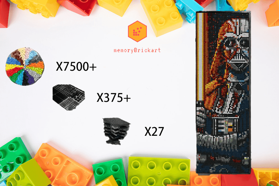 MemoryBrickart LEGO Mosaic - Darth Vader Portrait - 48x144 - MemoryBrickart