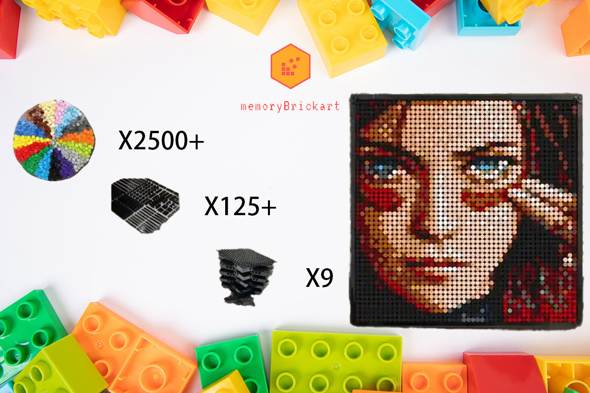 MemoryBrickart LEGO Mosaic - Alita Portrait - 48x48 - MemoryBrickart