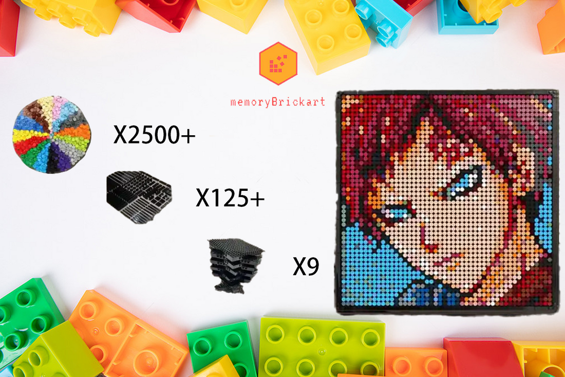 MemoryBrickart LEGO Mosaic - Gaara Portrait - 48x48 - MemoryBrickart
