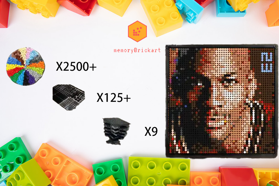 MemoryBrickart LEGO Mosaic - Michael Jordan Portrait - 48x48 - MemoryBrickart