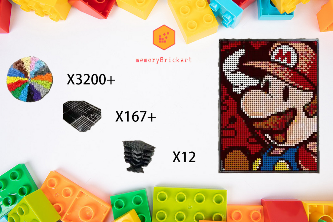MemoryBrickart LEGO Mosaic -Super Mary - 48×64 - MemoryBrickart