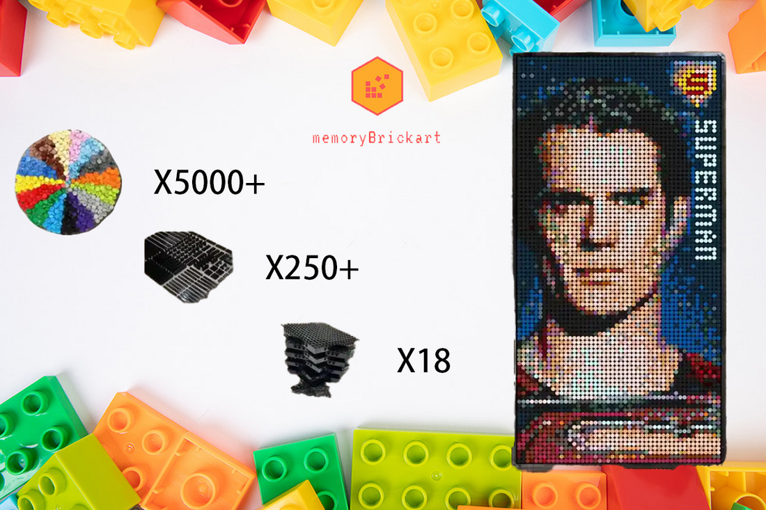 MemoryBrickart LEGO Mosaic - Superman - 48x96 - MemoryBrickart