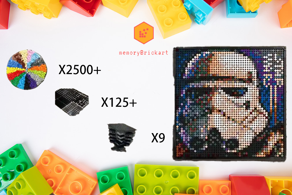 MemoryBrickart LEGO Mosaic - TK Trooper Portrait - 48x48 - MemoryBrickart