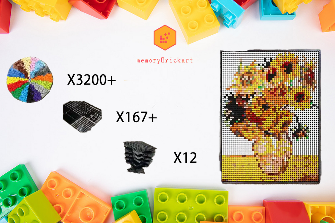 MemoryBrickart LEGO Mosaic - Sunflowers - 48×64 - MemoryBrickart