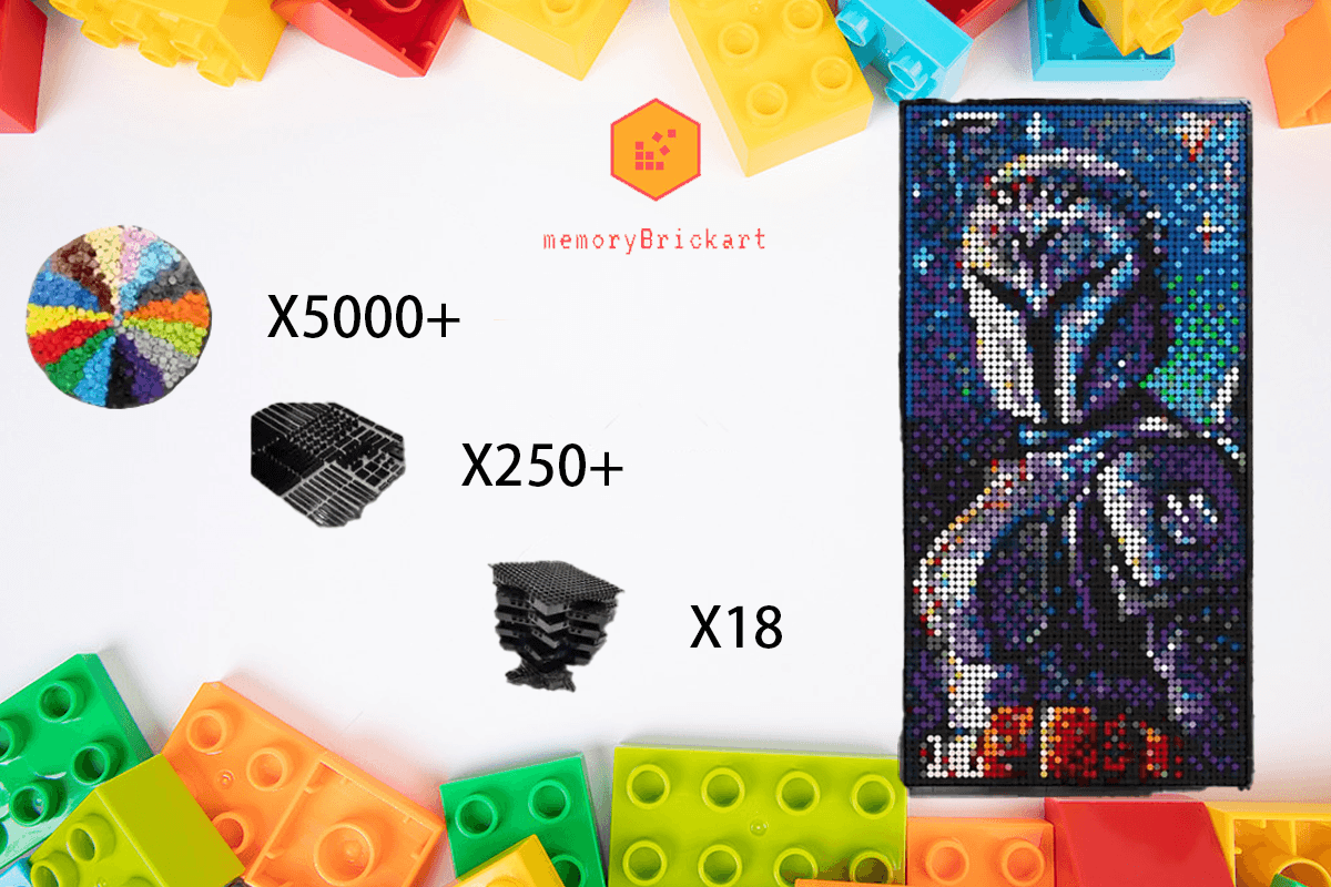 MemoryBrickart LEGO Mosaic - Bo Katan Kryze Pixel Art - 48x96 - MemoryBrickart