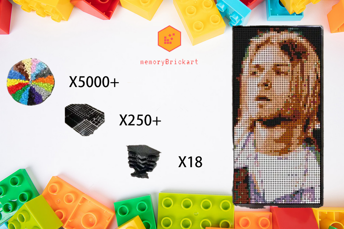 MemoryBrickart LEGO Mosaic - Kurt Cobain Portrait - 48x96 - MemoryBrickart