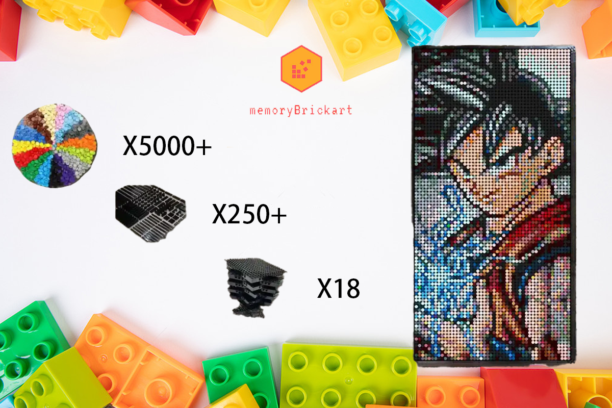 MemoryBrickart LEGO Mosaic -Son Goku(2) - 48x96 - MemoryBrickart