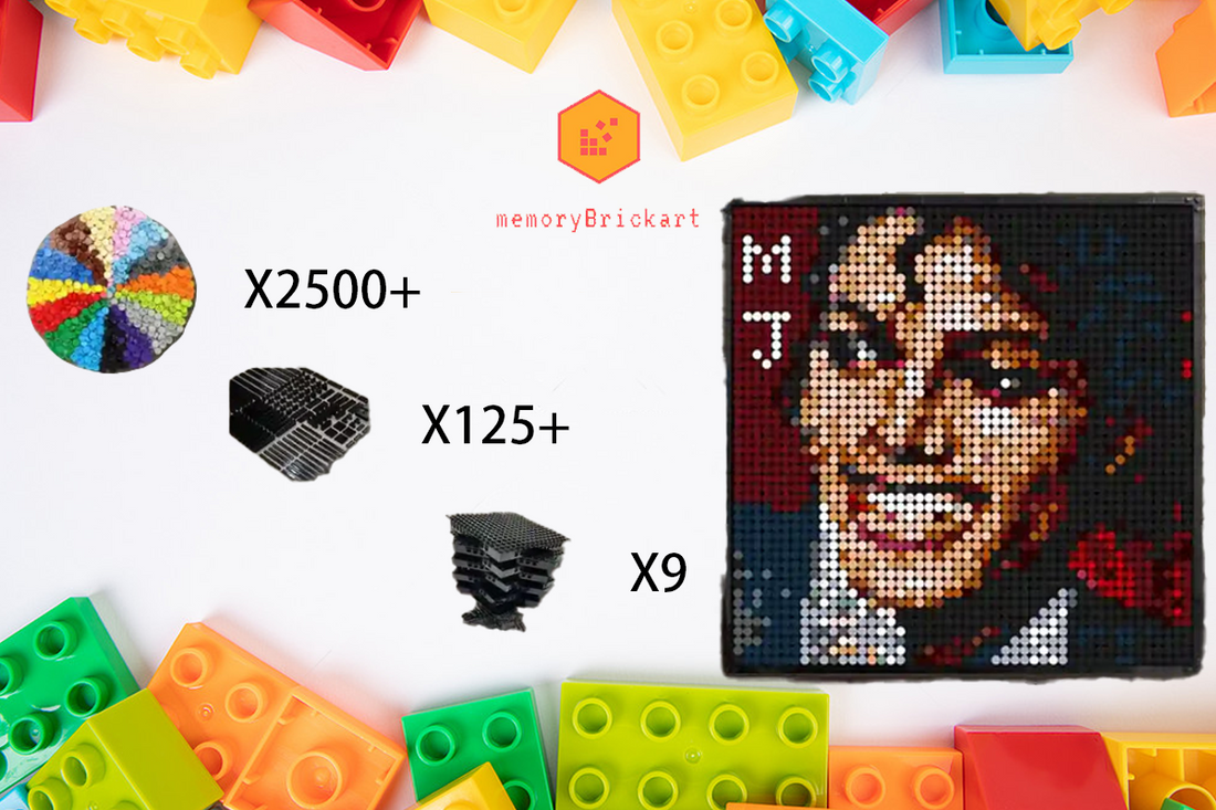 MemoryBrickart LEGO Mosaic - Michael Jackson Portrait - 48x48 - MemoryBrickart